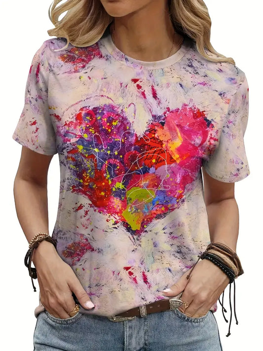 Casual Short Sleeve Top for Spring & Summer, Women's Clothing