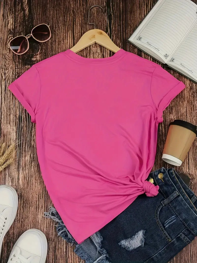 Casual Short Sleeve Top for Spring & Summer, Women's Clothing