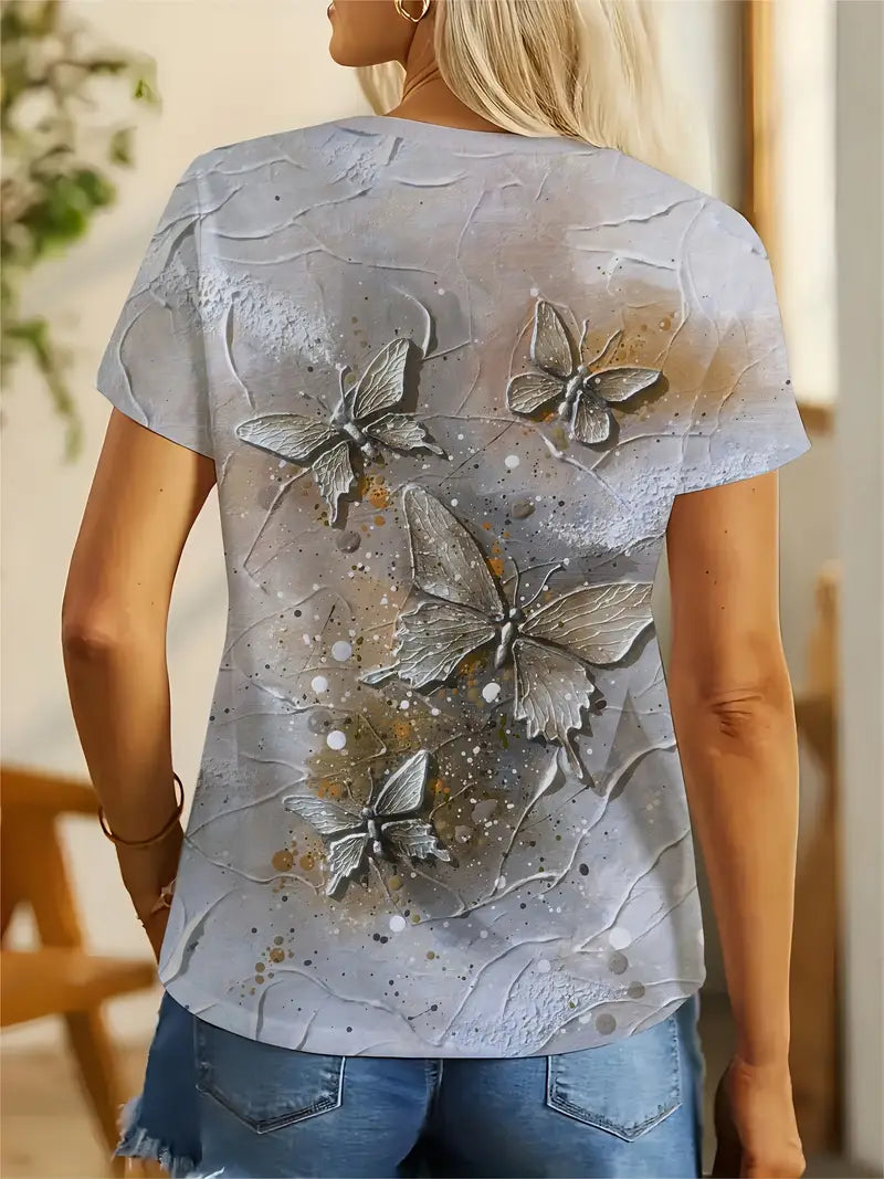 Casual Short Sleeve Top for Spring & Summer, Women's Clothing