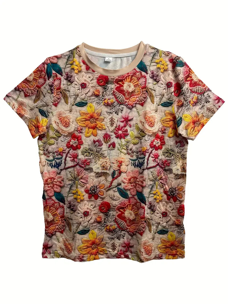 Casual Short Sleeve Top for Spring & Summer, Women's Clothing