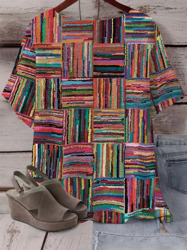 Bold Multicolor Casual Tee for Everyday Wear - Image 2