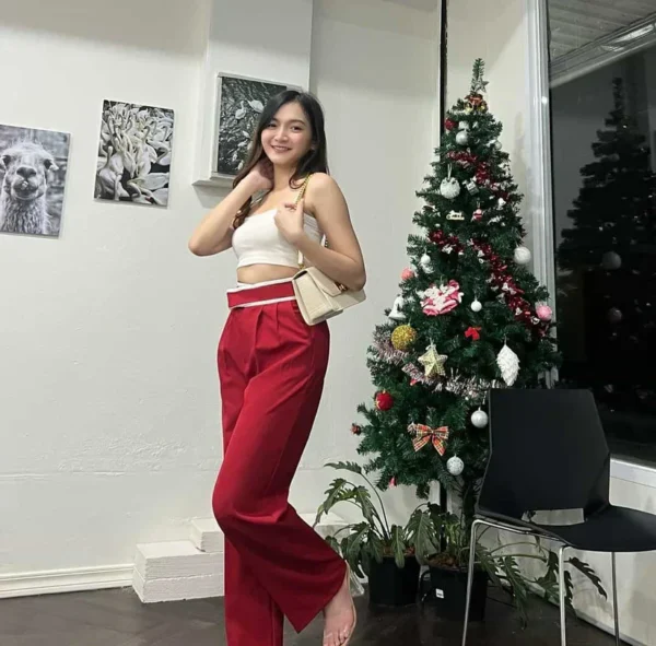 (PACK - 3) SALE LIVE !! Women's Stylish Graceful Flat Front Casual Straight-leg Trousers pants with Pockets - Image 3