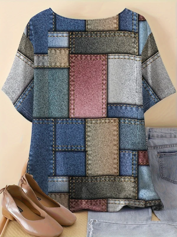 Bold Multicolor Casual Tee for Everyday Wear - Image 2