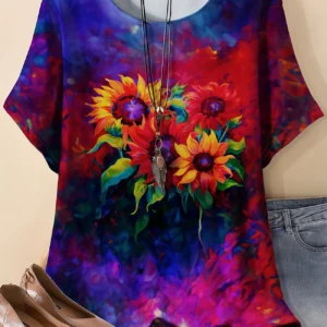 Bold Multicolor Casual Tee for Everyday Wear