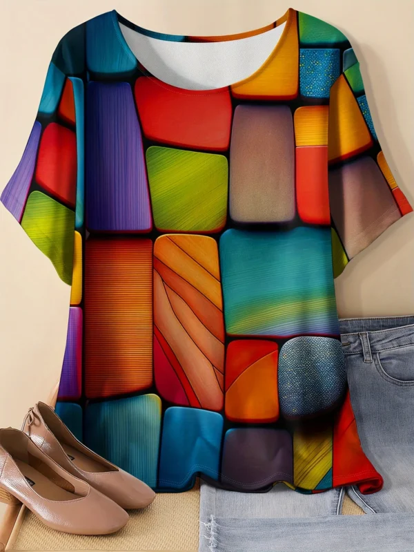Bold Multicolor Casual Tee for Everyday Wear
