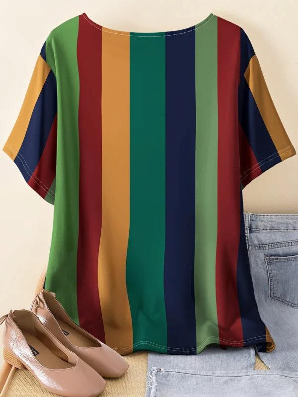 Bold Multicolor Casual Tee for Everyday Wear - Image 2