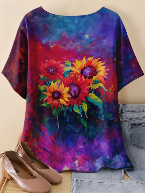 Bold Multicolor Casual Tee for Everyday Wear - Image 2