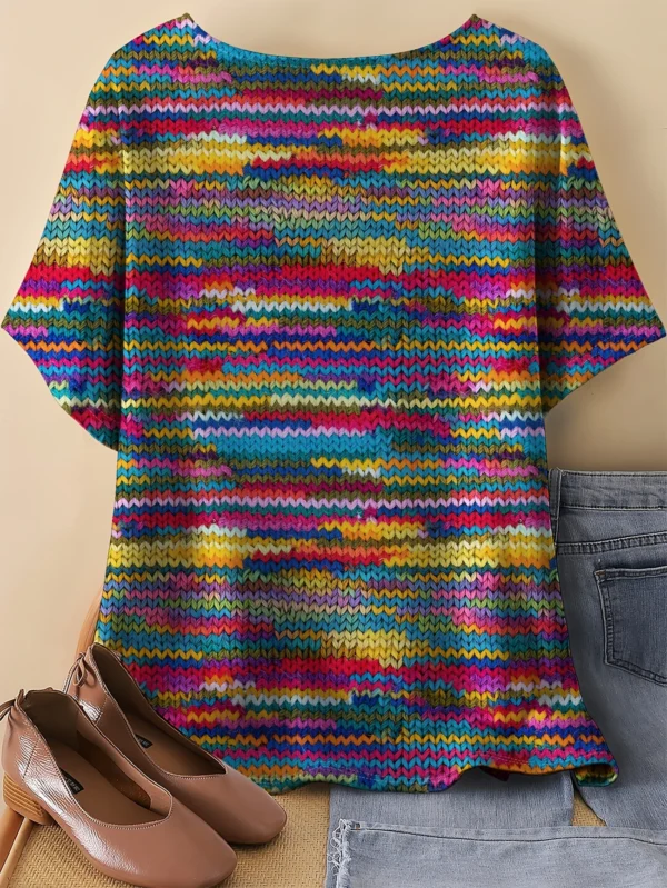 Bold Multicolor Casual Tee for Everyday Wear - Image 2
