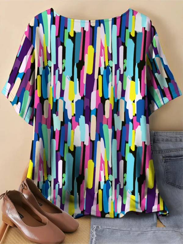 Bold Multicolor Casual Tee for Everyday Wear - Image 2
