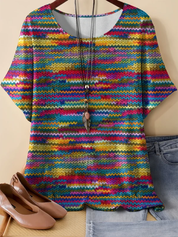 Bold Multicolor Casual Tee for Everyday Wear