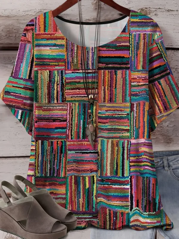 Bold Multicolor Casual Tee for Everyday Wear