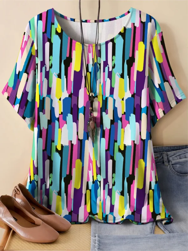 Bold Multicolor Casual Tee for Everyday Wear